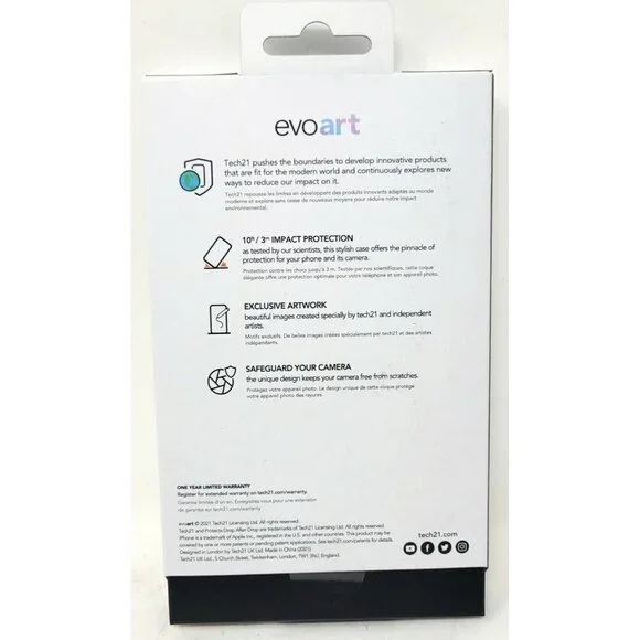 Tech21 Evo Art Case for Apple iPhone 12 / iPhone 12 Pro, Fingerprint - Picture 2 of 3